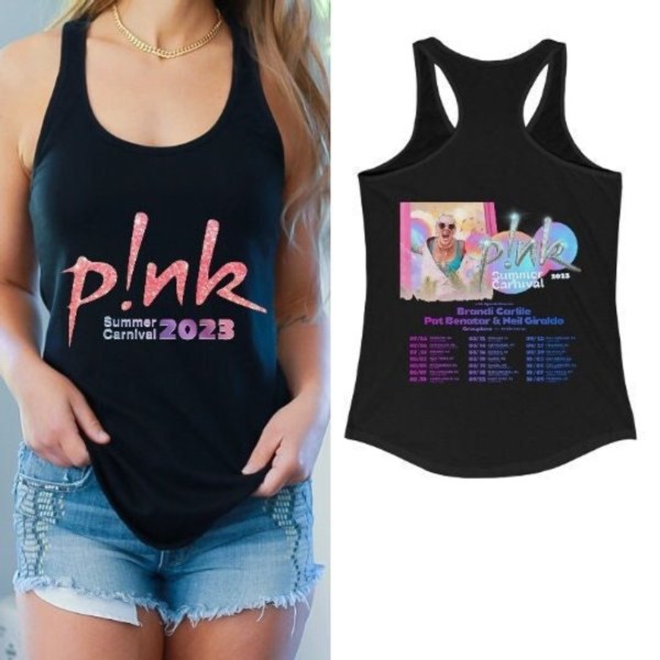 P!Nk Tank Top ,P!Nk Summer Carnival 2023 Shirt Concert Shirt-image