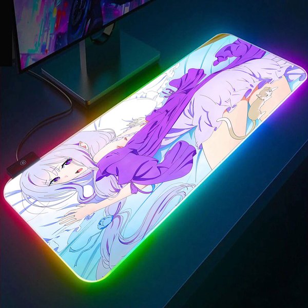Rgb Gaming Mousepad, Anime Girl Mousepad, Sexy Desk Mat-image