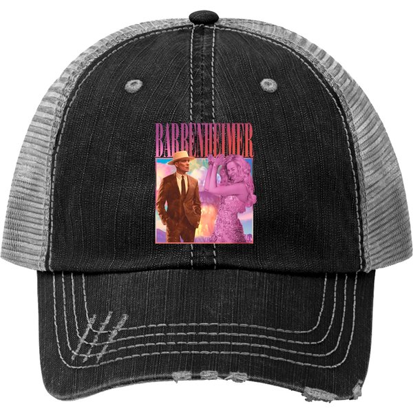 Barbenheimer Vintage Trucker Hats, Cillian Murphy Margot Robbie-image