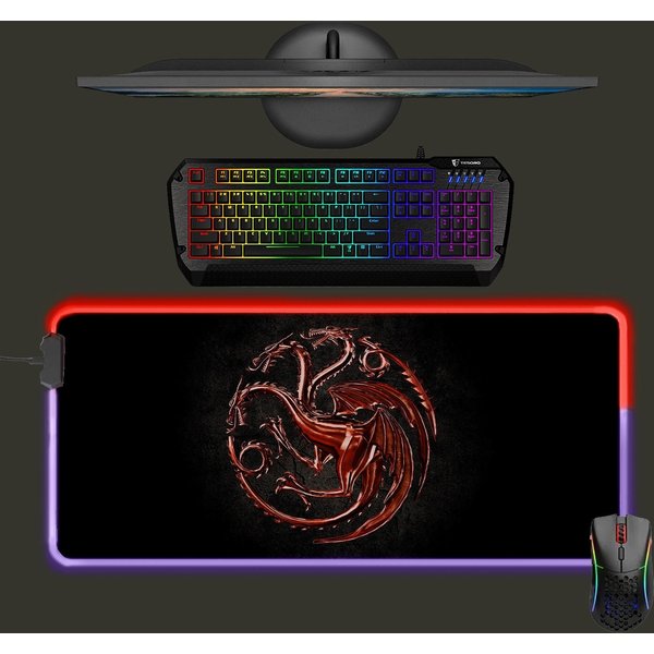Game Of Thrones Led Mouse Mat, Dracarys, Dragon Mouse Pad, Rgb Gaming Mat-image