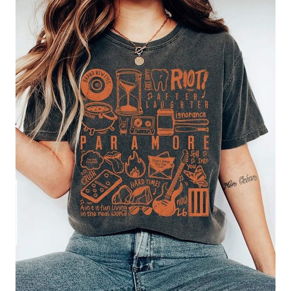 Paramore Doodle Art Shirt - Vintage Album Lyrics Merchandise-image