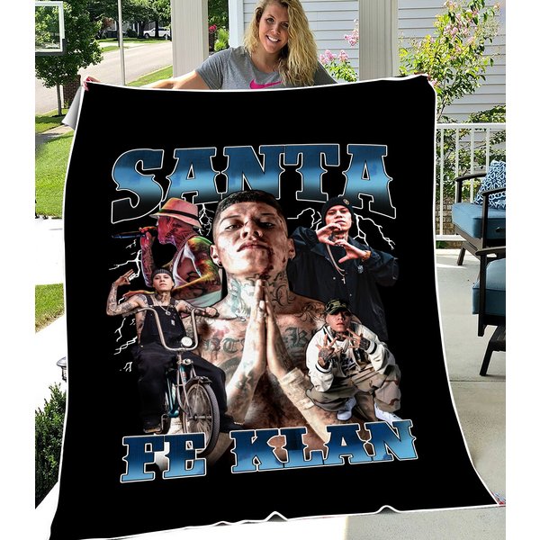 Santa Fe Klan Vintage Look Baby Blankets Playera Regional Mexicano Santa Fe Klan T- Baby Blankets