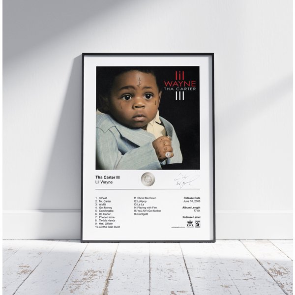 Lil Wayne Poster - Tha Carter Iii Album Cover Poster-image