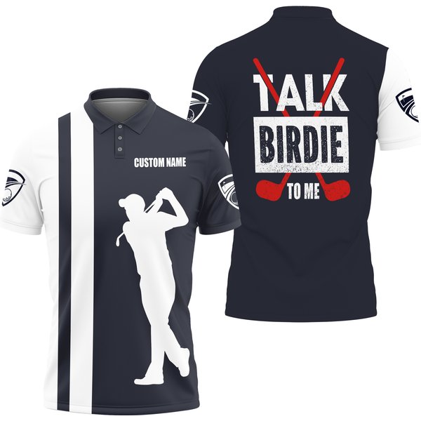 Personalized Name Golf Logo Talk Birdie To Me Golf Players Gift Polo Shirt-image