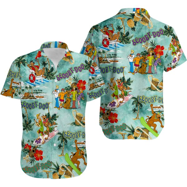 Scooby Doo Tropical Hawaiian Shirt Aloha Shirt-image