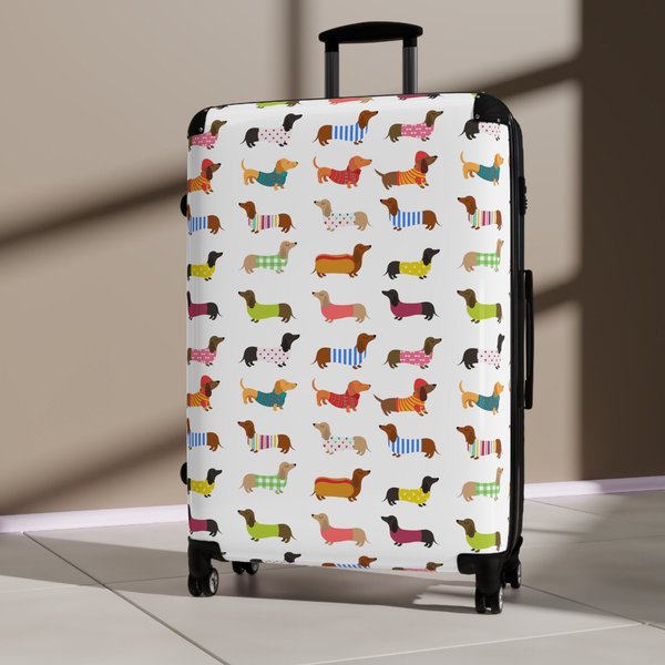 Dachshund Suitcases, Wiener Dog Luggage ,dachshund Travel Lover Gift, Graduation Gift,wedding Gift