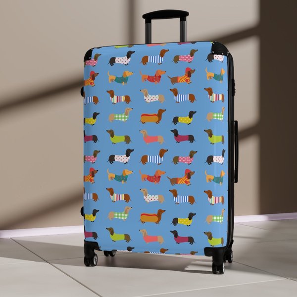 Dachshund Suitcases, Wiener Dog Luggage ,Dachshund Travel Lover Gift-image