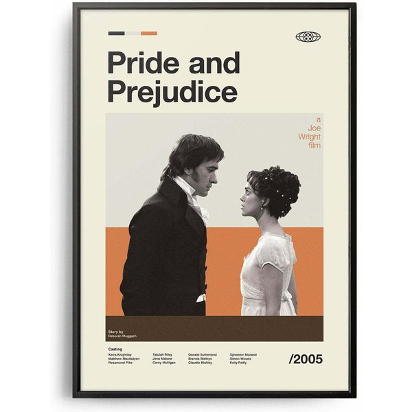 Mid Century Modern Pride And Prejudice Posters-image