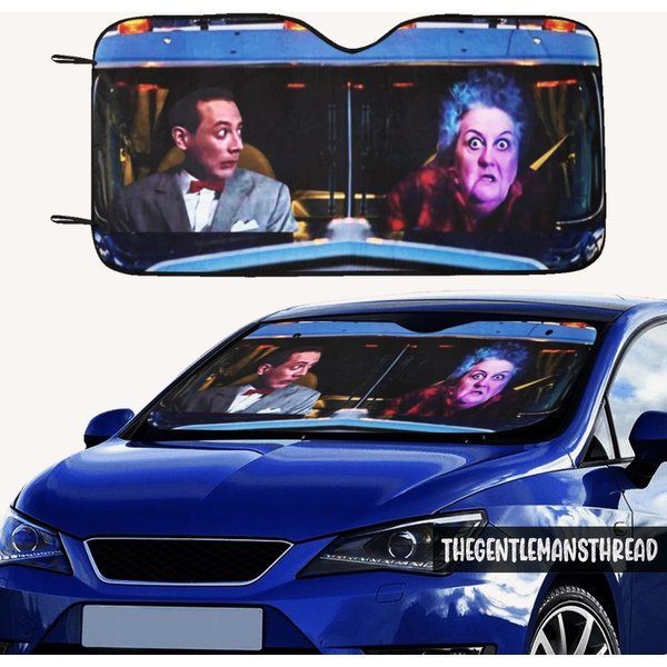 Large Marge And Peewee Herman Auto Sun Shade, Peewee Herman Car Sun Shade-image