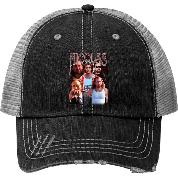 Nicolas Cage Vintage Unisex Trucker Hats, Vintage Nicolas Cage Trucker Hats-image