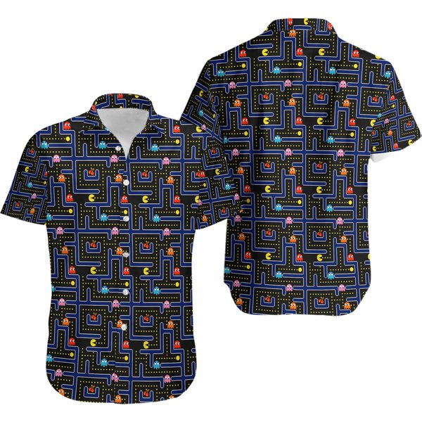 Pacman Hawaiian Shirt, Pac Man Shirt-image