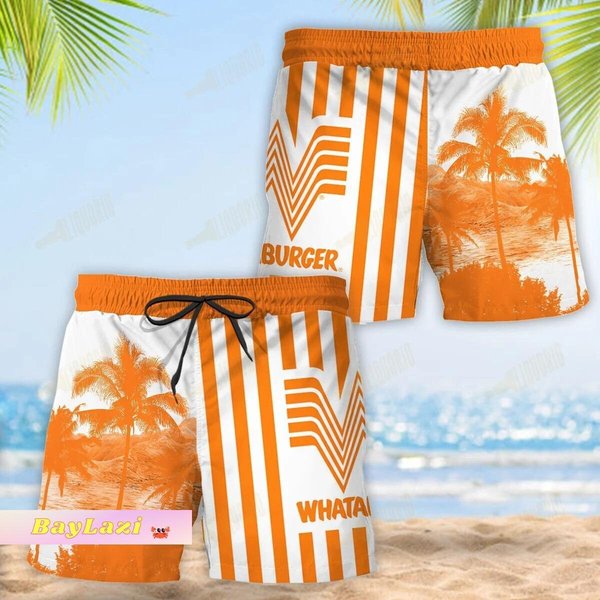 Whataburger Man Shorts, Whataburger Gift, Summer Shorts-image