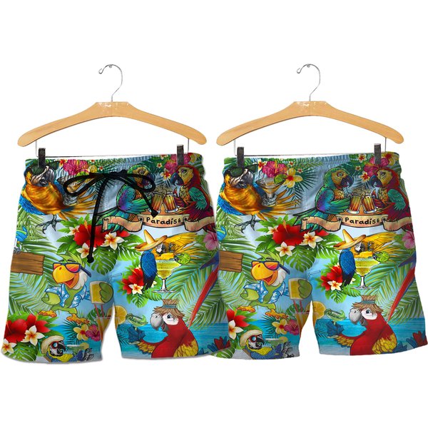 Cocktails It's Five Oclock Somewhere Funny Parrot Hawaiian Short-image