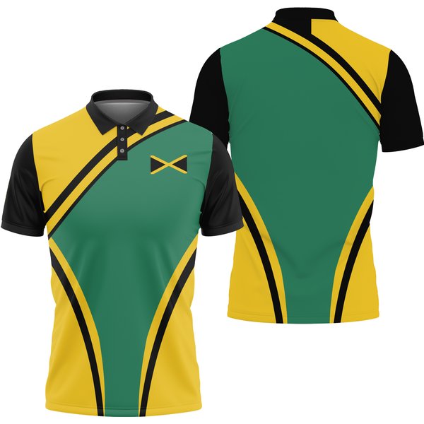 Jamaica Polo, Yellow And Black, Polo, Graphic Shirt,