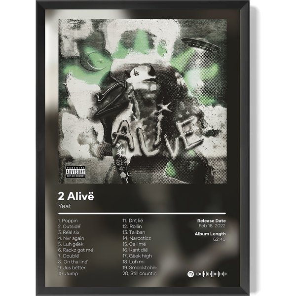 Yeat - 2 Alive Album Cover Poster - Yeat Rapper Poster-image