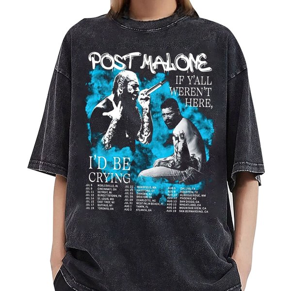 Post Malone If Y'all Weren't Here I'd Be Crying T-Shirt, Post Malone World Tour 2023 Shirt-image