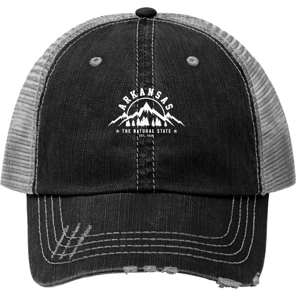 Arkansas Natural State Est 1836 Mountains Nature Print Trucker Hats-image