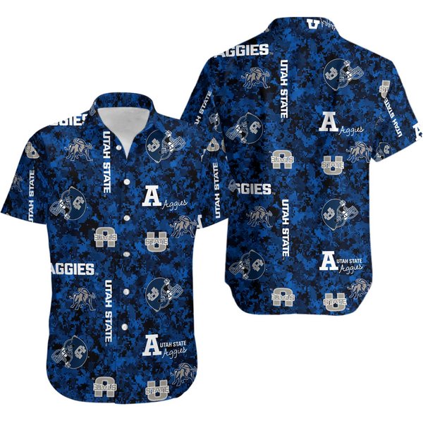 Utah State University Football 3D Hawaiian Shirt-image