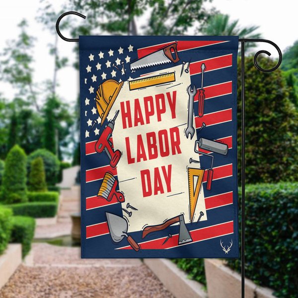 Happy Labor Day Flag, Labor Day Celebration Flag-image