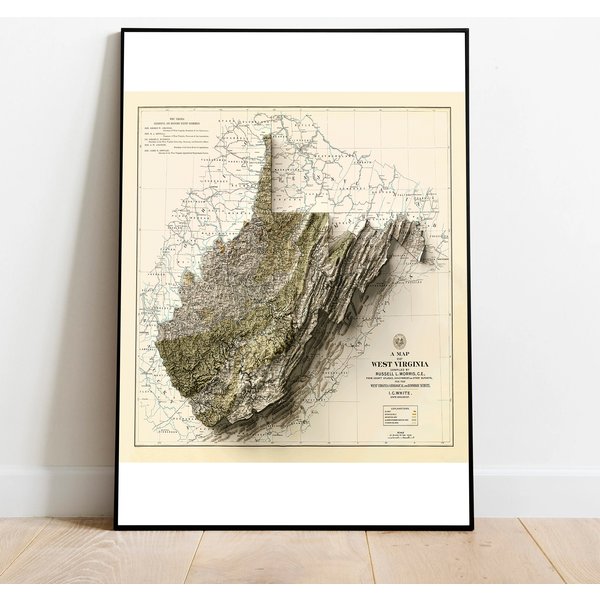 1899 West Virginia Relief Map Poster-image
