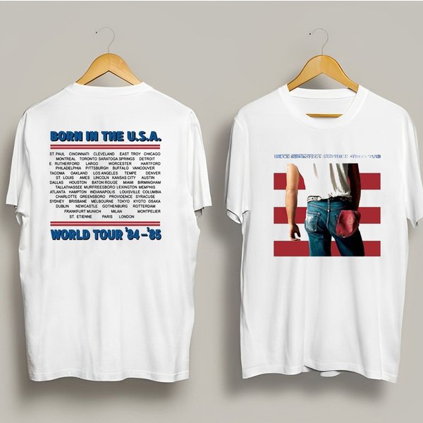 Vintage Bruce Springsteen Born In The Usa T-Shirt, Bruce Springsteen E Street Band 2023 Tour Shirt-image