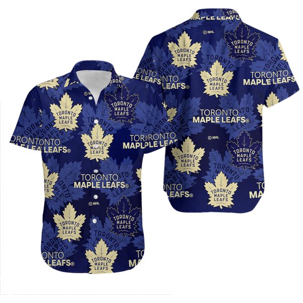 Amazing Toronto Maple Leaf Navy Hawaiian Shirt-image
