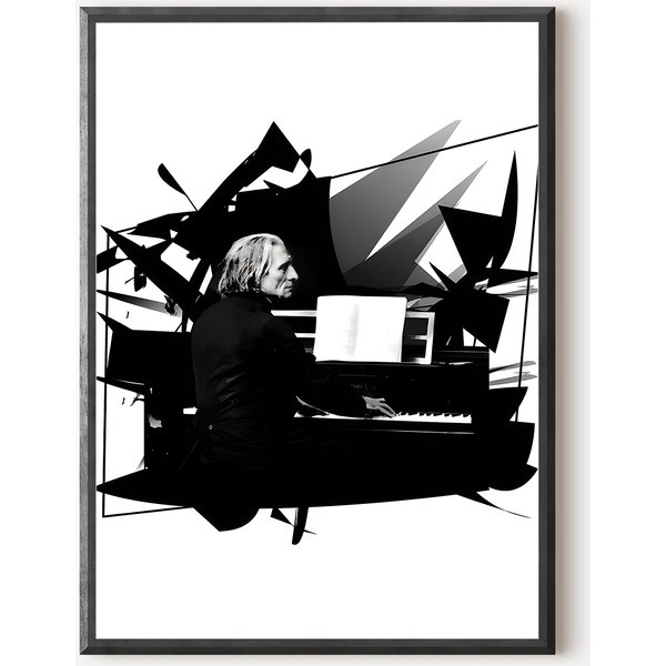 Franz Liszt - Piano King Graphic Premium Matte Vertical Poster-image