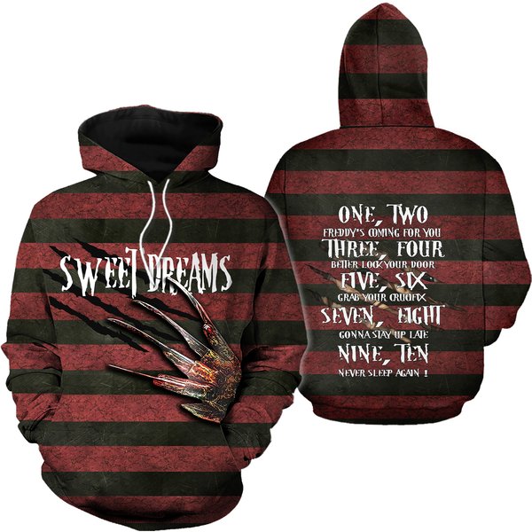 Freddy Krueger Hoodie, Horror Movie Hoodies, Scary Halloween 3d Hoodies