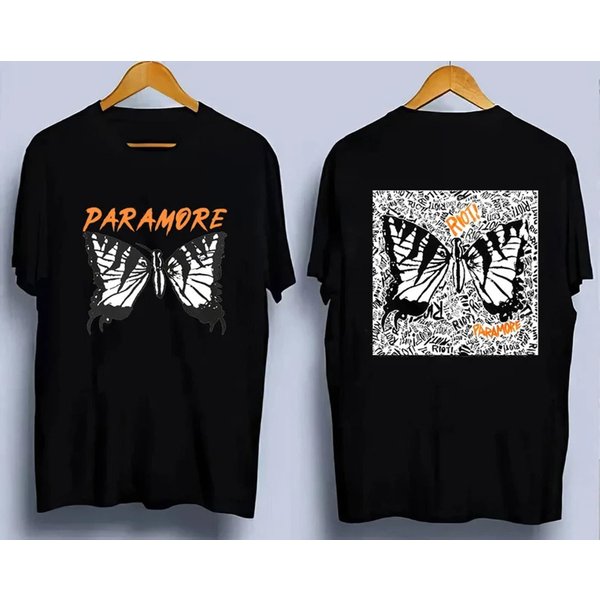 Paramode Butterfly Tshirt, Paramore Doodle Art Shirt,Paramode Butterfly Album Shirt, Vintage-image
