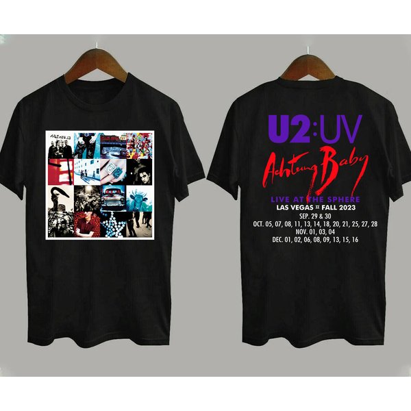 U2 Rock Band Warning Baby Live At Sphere Las Vegas Tour 2023 T-Shirt-image