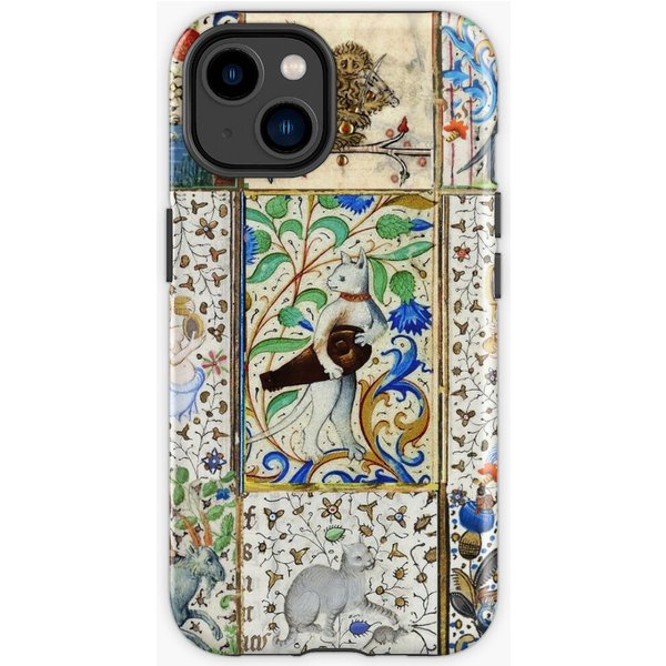 Weird Medieval Bestiary Playing Musical Instruments Among Flowers And Fruits | Iphone Case