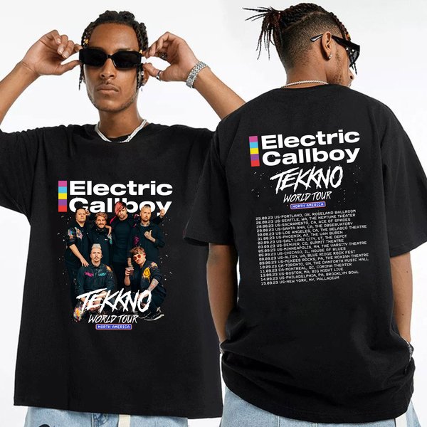 Electric Callboy 2023 Concert Shirt, Electric Callboy Tekkno World Tour Shirt-image