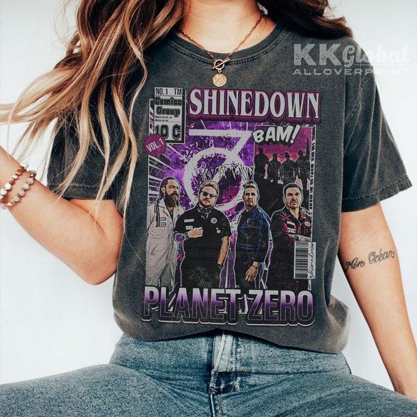 Shine Down Doodle Art Shirt, Vintage Shine Down Merch Lyric Album Art Shirt-image