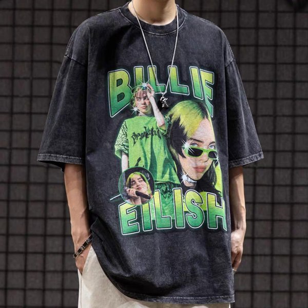 Acid Wash Billie Eilish Tee Tshirt-image