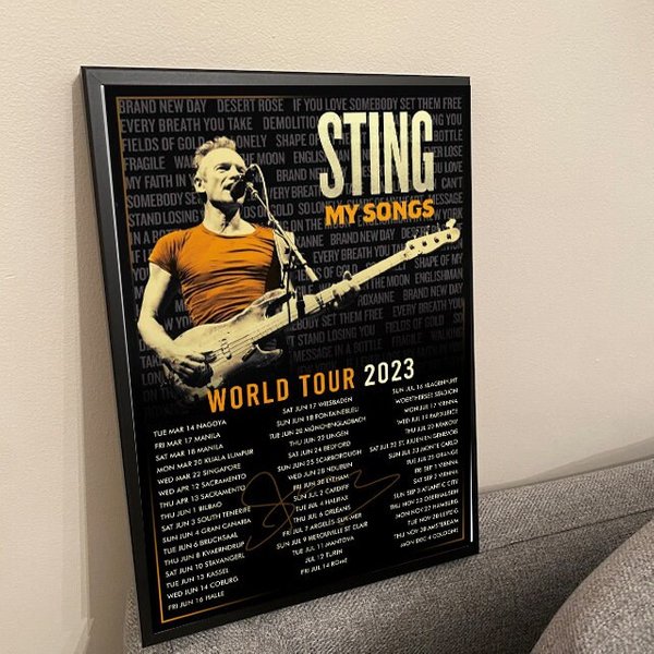 Sting My Songs 2023 World Tour Sting Tour 2023 Poster Poster, Wall Art-image