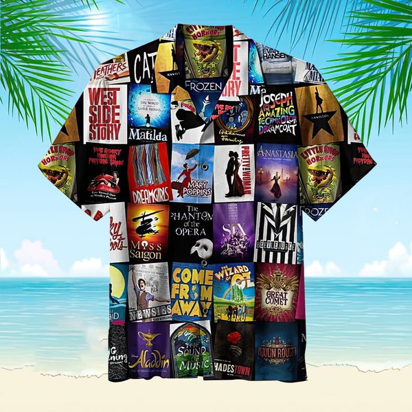 Broadway Musical Theater Hawaiian Shirt, Soft Hawaii Shirt, 3D Hawaiian Aloha Shirt, Summer Beach Shirt-image