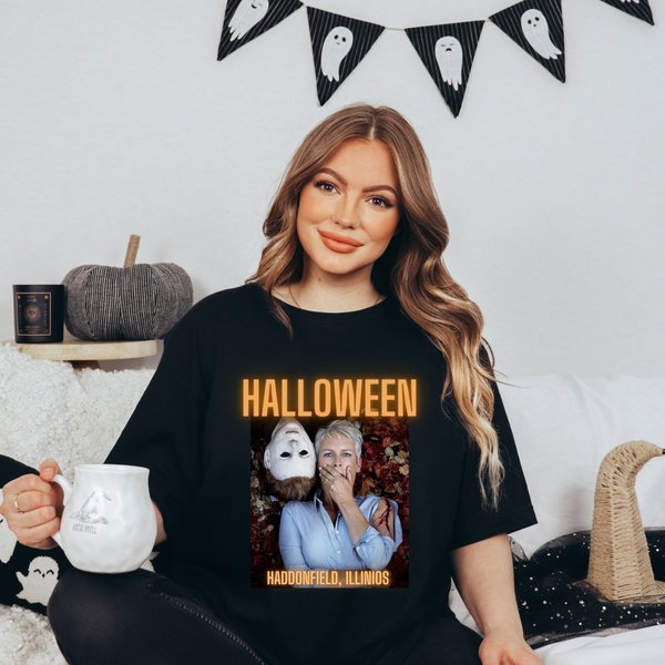 Halloween Michael Myers Laurie Strode T- Shirt-image