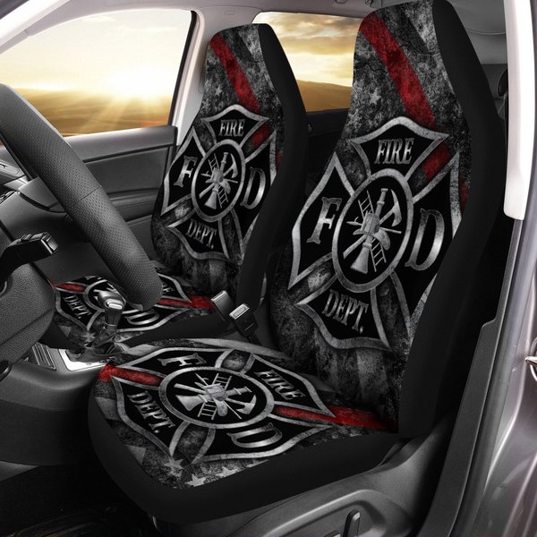 Firefighter Car Seat Covers Thin Red Line Car Accessories Firefighter Gifts