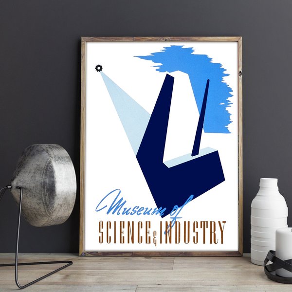 Vintage Science Museum Poster Print - Museum Of Science & Industry Vintage Poster Or Canvas Print-image