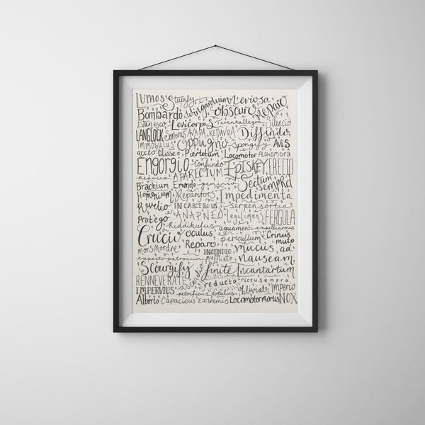 Harry Potter Spells Print | Wall Art Decor | Home Decor | Poster Print | Harry Potter Gift-image