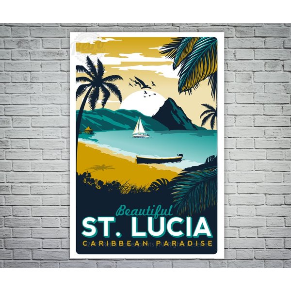 St. Lucia Vintage Travel Poster-image