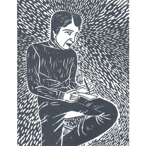 Leonard Cohen Linocut Print-image