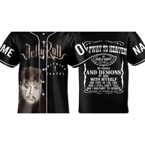 Custom Name Jelly Roll Baseball Jersey, Jelly Roll Rock Country Music Lover Gift