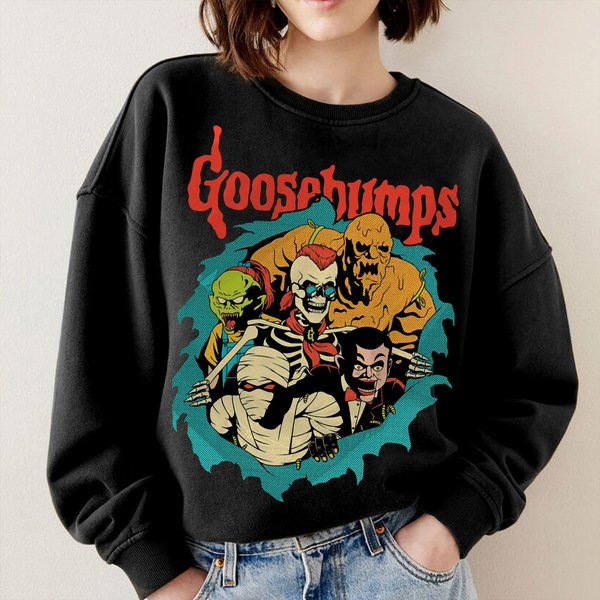 Goosebump Vintage Sweatshirt, Horror Halloween Sweatshirt-image