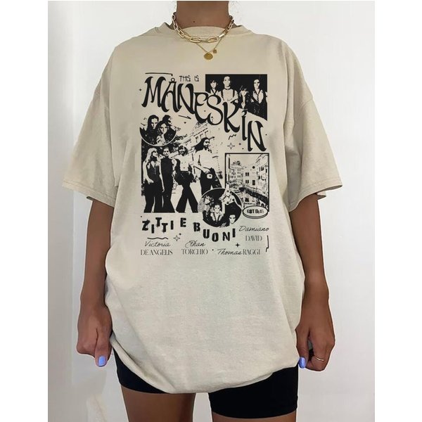 Vintage Maneskin Louds Kids Gets Louder Tour 2022-2023 T-Shirt-image