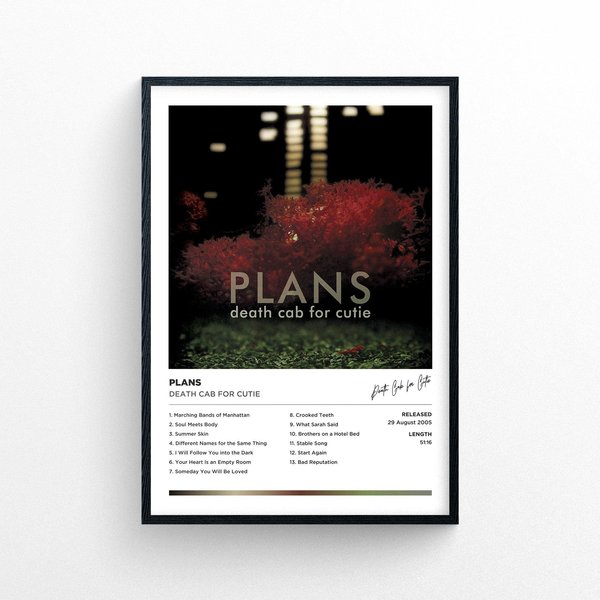 Death Cab For Cutie Album Cover Poster, Plans Album Poster-image