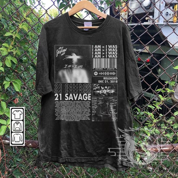 21 Savage Rap Shirt, I Am Greater Than I Was 90S Y2K Merch Vintage Rapper Hiphop-image
