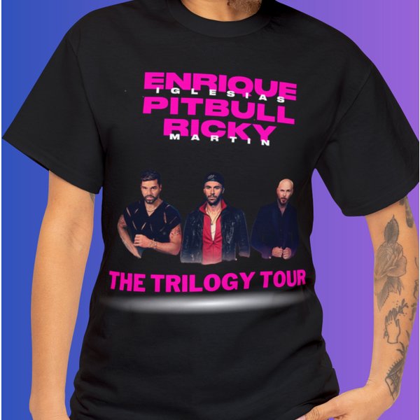 Trilogy Tour Tshirt Enrique Iglesias Ricky Martin Pitbull Concert Tshirt-image