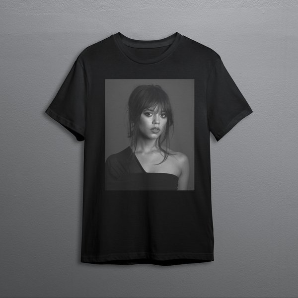Jenna Ortega Portait Merch Shirt, Wednesday Netflix Adams Family T-Shirt-image