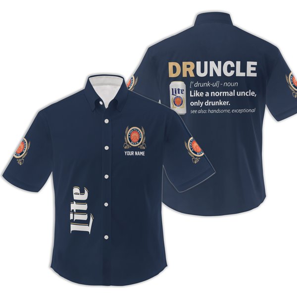 Druncle Miller Lite Personalized Button Shirt-image